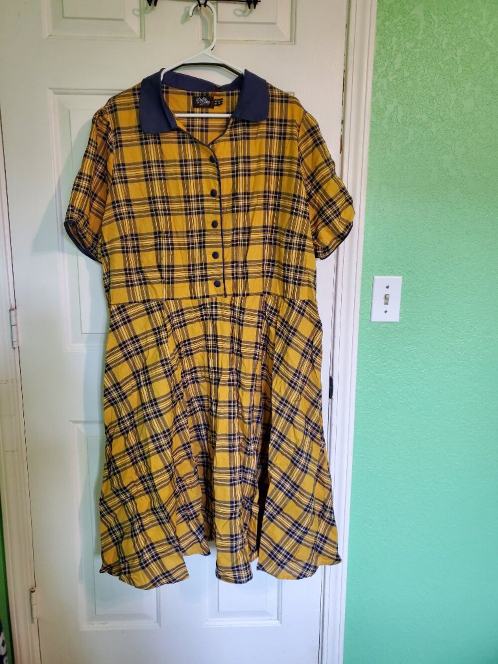 Dolly and Dotty's Yellow? Navy Blue Tartan
